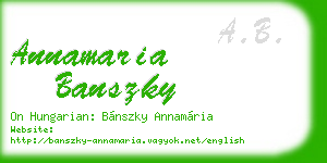 annamaria banszky business card